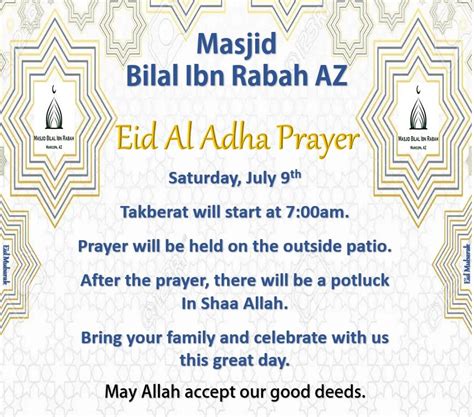 Masjid Bilal Ibn Rabah Eid Prayer — Arizona Trade Network