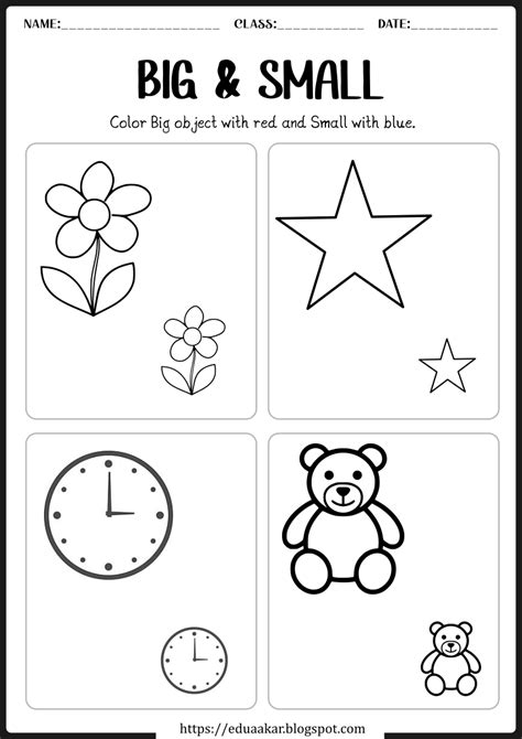 Big and Small Worksheet for Kids | Pre-Math Concepts | Kids worksheets ...