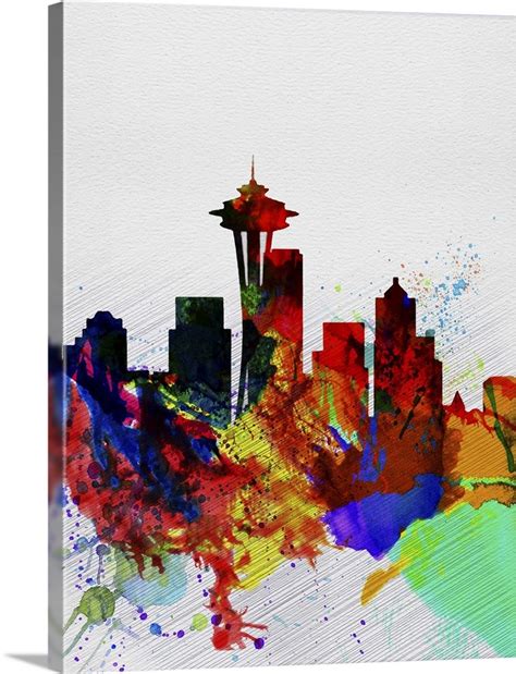 Seattle Watercolor Skyline II Wall Art, Canvas Prints, Framed Prints, Wall Peels | Great Big Canvas