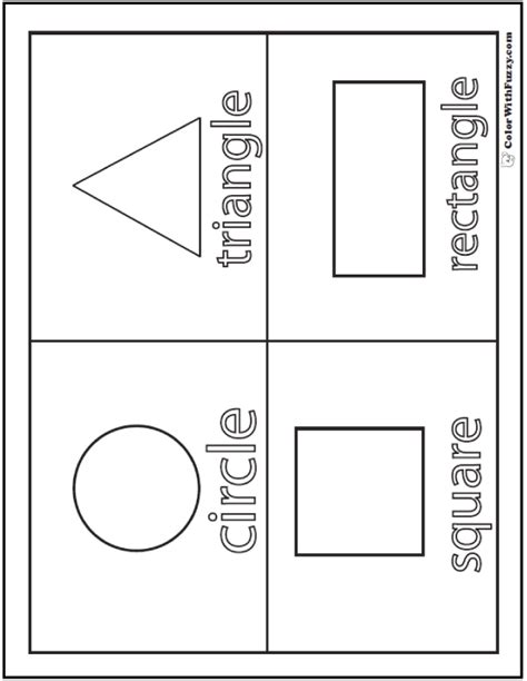 80+ Shape Coloring Pages Color Squares, Circles, Triangles