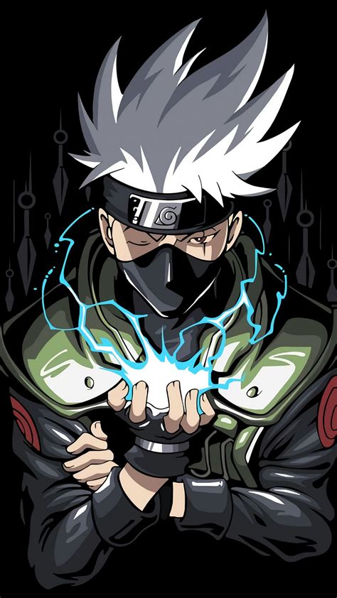 Kakashi Hatake Wallpaper 4K, AMOLED, Naruto, Black background