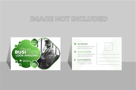 Premium Vector | Corporate postcard design vector template