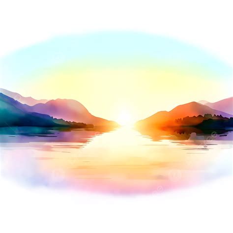 Serene Sunset Surrounded By Mountains, Serene Sunset, Calm Lake, Sunset ...