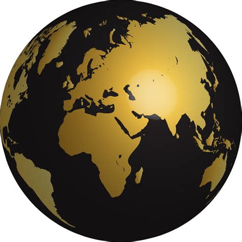 Gold World Globe Vector Design Images, World S Gold, World Clipart, World, 3d World PNG Image ...