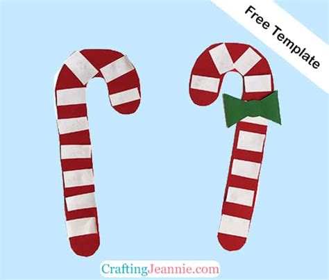 Candy Cane Craft (Free Printable Template) - Crafting Jeannie