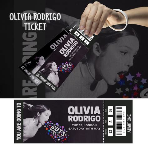 Guts Tour Ticket, Olivia Rodrigo Tour Ticket, Guts World Tour, Concert Ticket, Concert Ticket ...