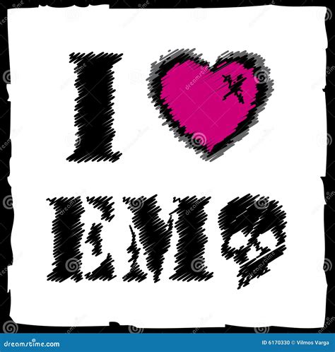 I love Emo stock vector. Illustration of backdrop, design - 6170330