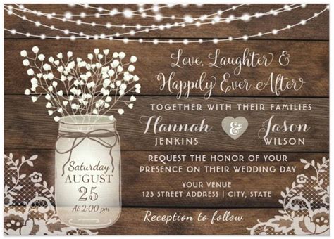 Our Favourite Rustic Wedding Invitation Ideas | Mason jar wedding invitations, Mason jar ...