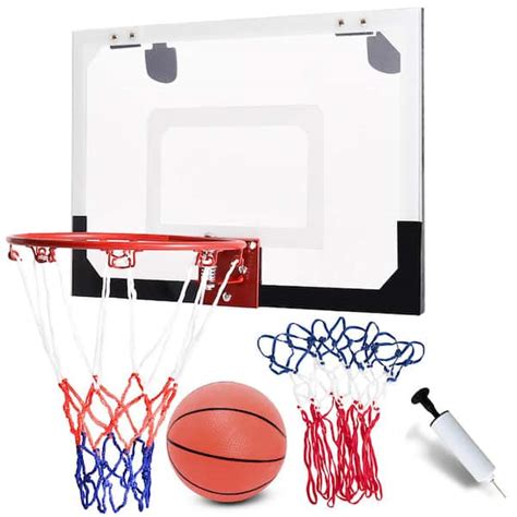 Costway Over-The-Door Mini Basketball Hoop Includes Basketball & Hand ...