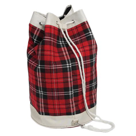 Red Tartan Duffle Bag | Rex London (dotcomgiftshop)