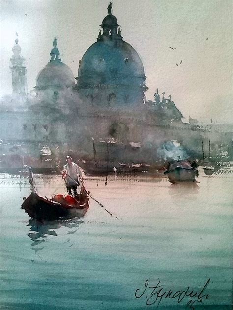 Dusan Djukaric, Venice Gondola, Watercolour, 33x24cm | Venice painting ...