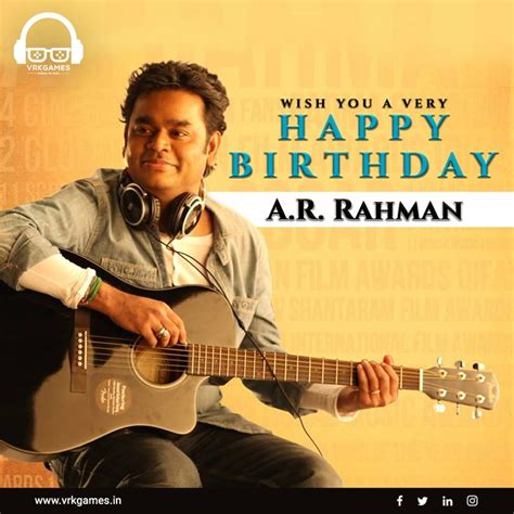 Happy Birthday AR Rahman | Ar rahman, Film