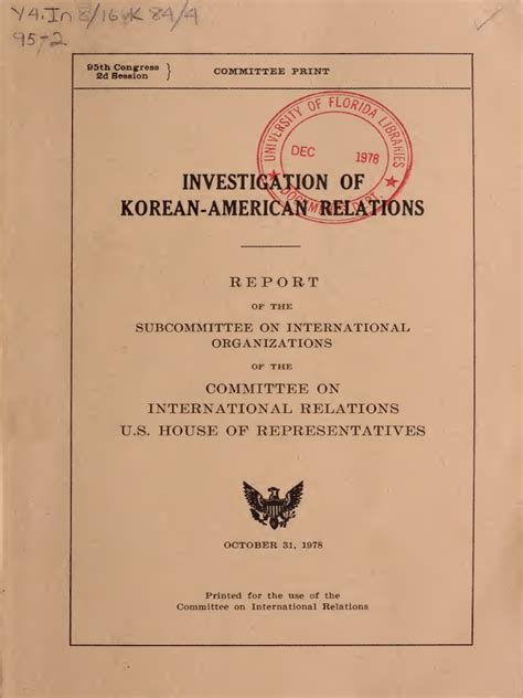 Fraser Report, Congressional Investigation Into Unification Church - 1978 | PDF | South Korea ...