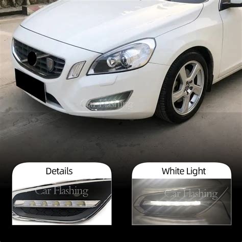 Luz diurna LED para Volvo S60, lâmpada de nevoeiro, estilo light off ...