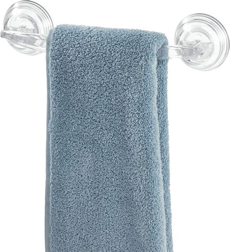 iDesign Plastic Power Lock Suction Towel Bar, Holder for Bathroom, Kitchen, Laundry Room ...