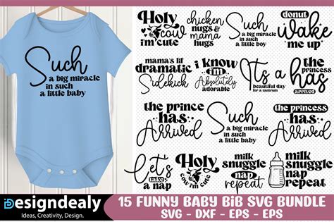 Funny Baby Bib SVG Bundle Gráfico por Buysvgbundles · Creative Fabrica