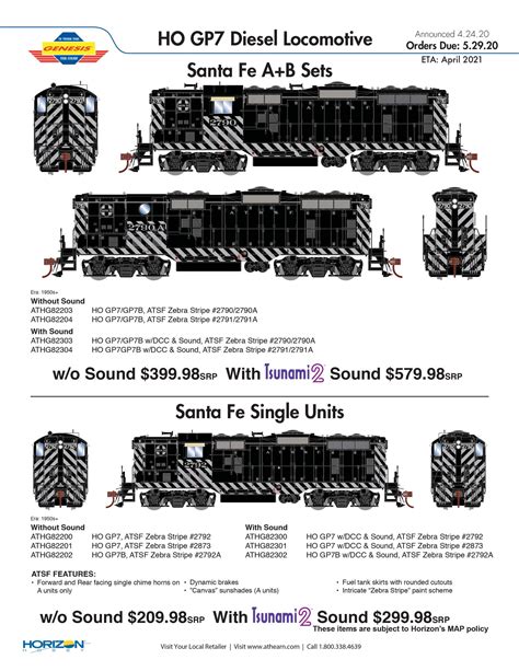 Athearn Genesis EMD GP7 and GP7B units (HO) – The Santa Fe Railway ...