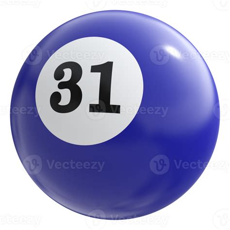 31 number 3d ball blue 36307496 PNG