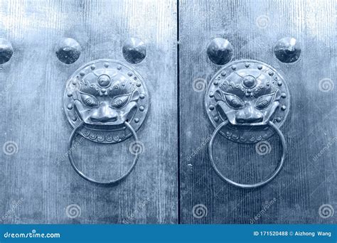 Chinese Architecture Copper Door Knocker Stock Photo - Image of entrance, knocker: 171520488