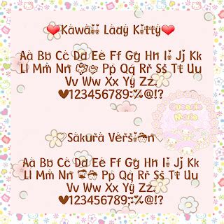 My Kawaii Fonts: Kawaii Fonts ♡LadyKitty♡&♡Sakura♡