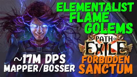 (Updated 3.25 POB) POE Elementalist Flame Golems Build , 17M DPS, Mapper/Bosser - YouTube