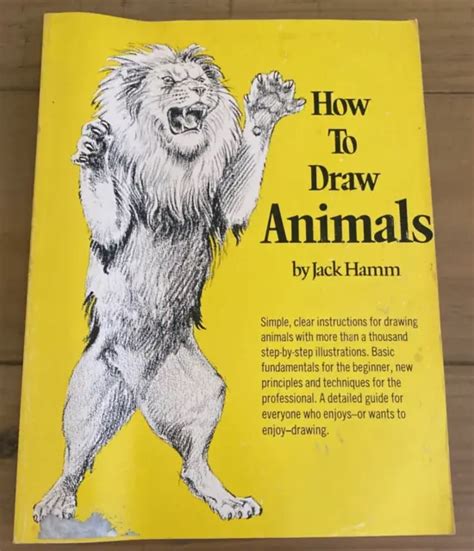1983 HOW TO Draw Animals Illustrated Jack Hamm Lions Bears Monkeys Cat Family $13.49 - PicClick