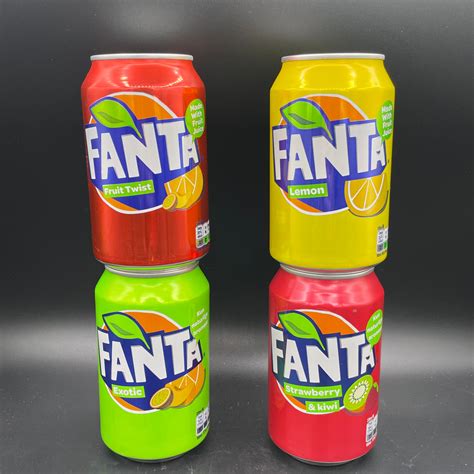 Euro Fanta 4 Pack! Including Lemon, Strawberry & Kiwi, Fruit Twist and