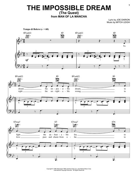 The Impossible Dream (The Quest) | Sheet Music Direct