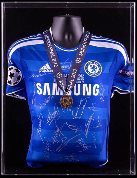 Chelsea Champions League Final 2012 Team Signed Shirt & Medal Display - Golden Soccer Signings