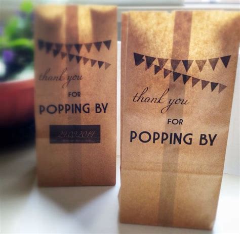 Personalized Popcorn Bags for Favors, Popcorn or Candy Bar - Kraft ...