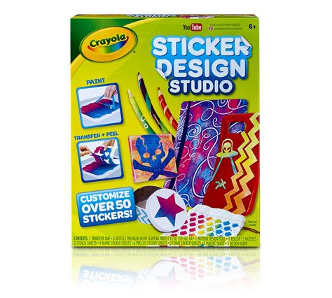 Crayola Sticker Design Studio, Paint & Print Art Activity, Repositionable Stickers, Decorate ...