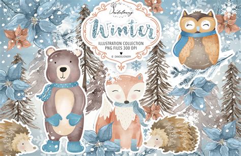 Winter Animals Design Graphic by dandelionery · Creative Fabrica