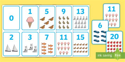 Pictures for Counting Numbers Flashcards - Primary Resource