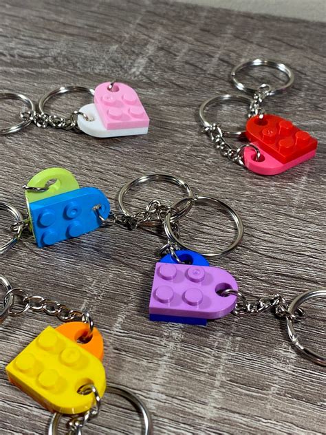 Lego Heart Keychain Couples Keychain Matching Bestfriend | Etsy