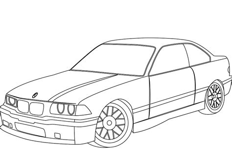 Coloriage: bmw e36 - télécharger et imprimer gratuit