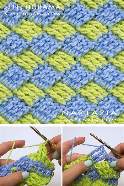 How to Crochet the Diagonal Basket Weave Stitch - Naztazia