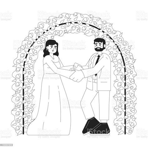 Commitment Ceremony Monochrome Concept Vector Spot Illustration Stock ...