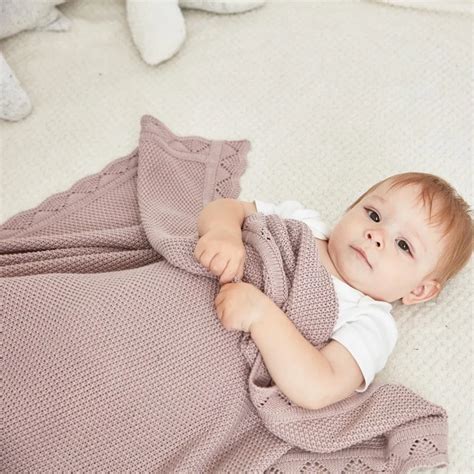 2 Colors 100% Cotton High end Baby Knitting Blanket Soft Blanket For ...