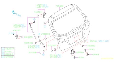 Subaru Outback Latch and Actuator Tailgate (Gate). (Rear) - 63032AL000 ...