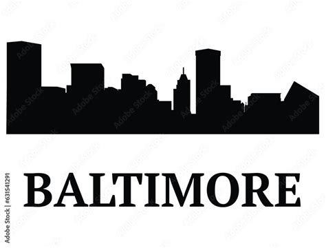 Baltimore skyline silhouette vector art Stock Vector | Adobe Stock