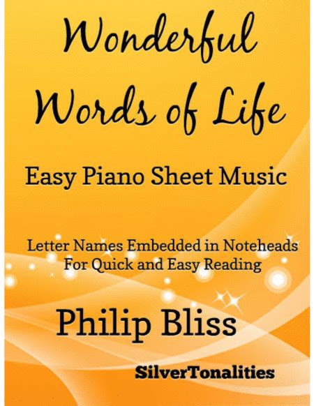 Wonderful Words Of Life Easy Piano Sheet Music By Philip Bliss - Digital Sheet Music For Score ...