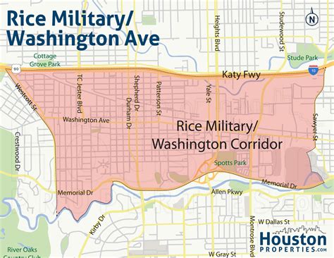 2020 Update: Rice Military Houston Map - Rice Military Area Neighborhood Maps