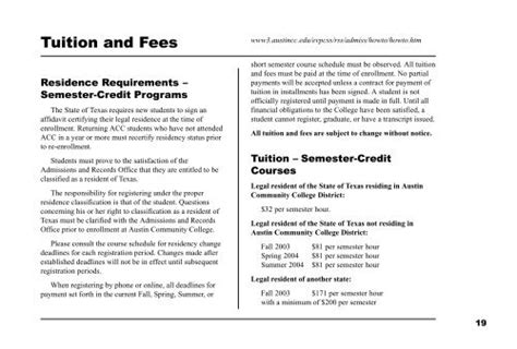 Tuition and Fees - Austin Community College