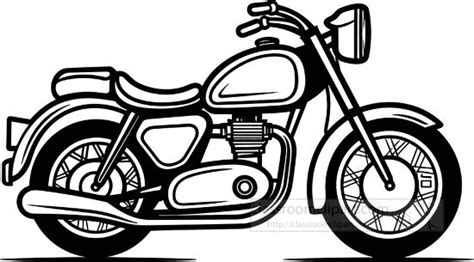 Transportation Outline Clipart-motorcycle-side-view-black-outline