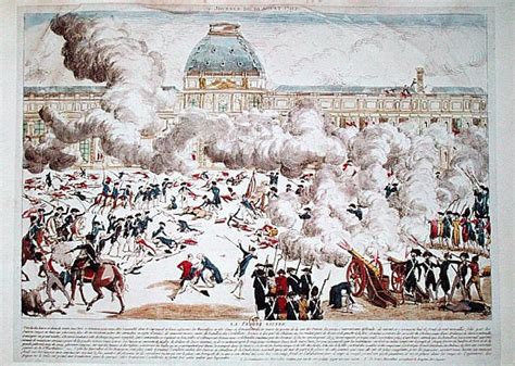 Attack on the Tuileries, 10th August 179 - French School as art print ...