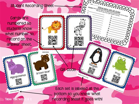 Table Talk with C and C: Animals and Habitats QR Codes