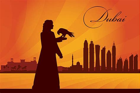 Dubai City Skyline Silhouette Background Background Emirates Cityscape Vector, Background ...