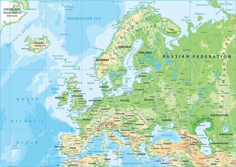 Map Of Europe Geographical - Wanda Joscelin