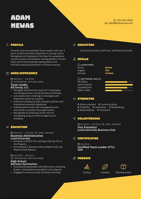 Team Leader Resume Example | Kickresume