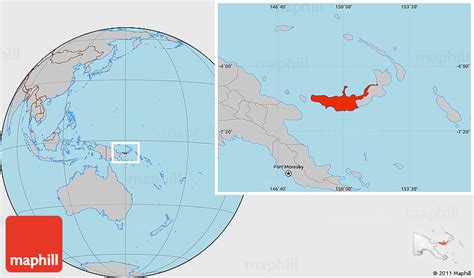 Gray Location Map of West New Britain